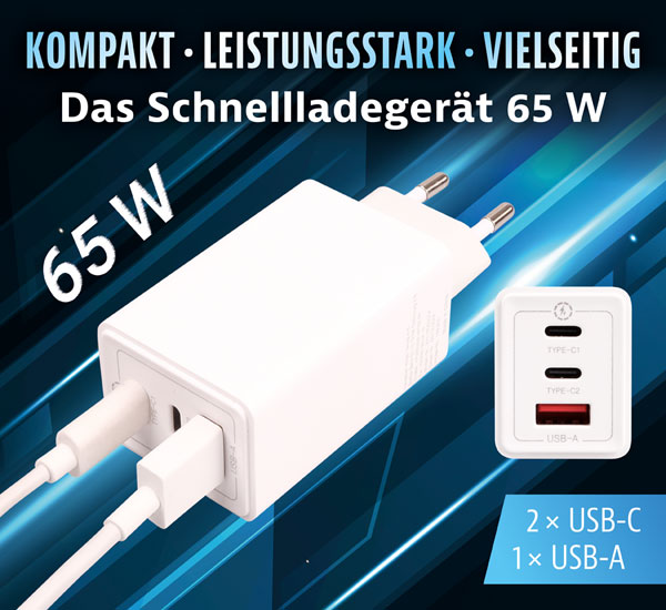 Schnellladegert 65 W - Wie neu
